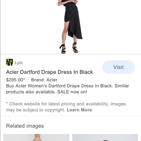 $295 Acler Dartford Drape Dress in Black - Picture 10 of 10